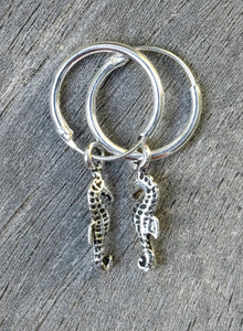 Baby Seahorse Hoop Earrings