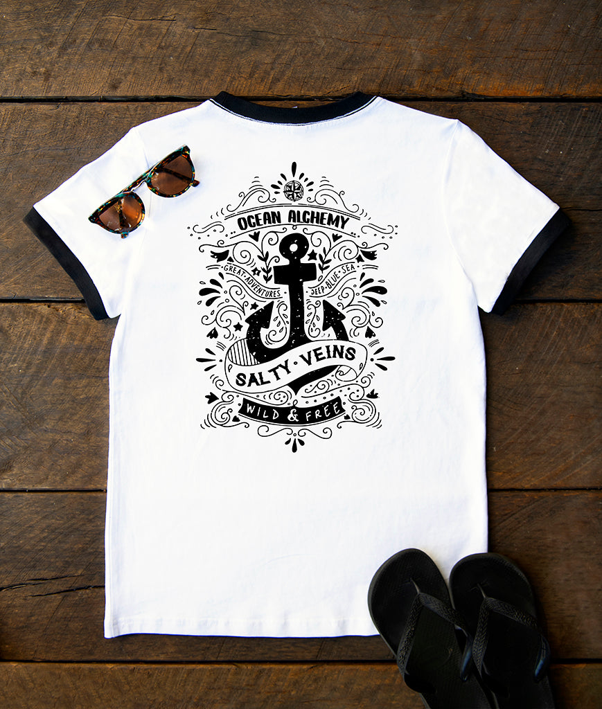 Salty Veins Ringer Tee